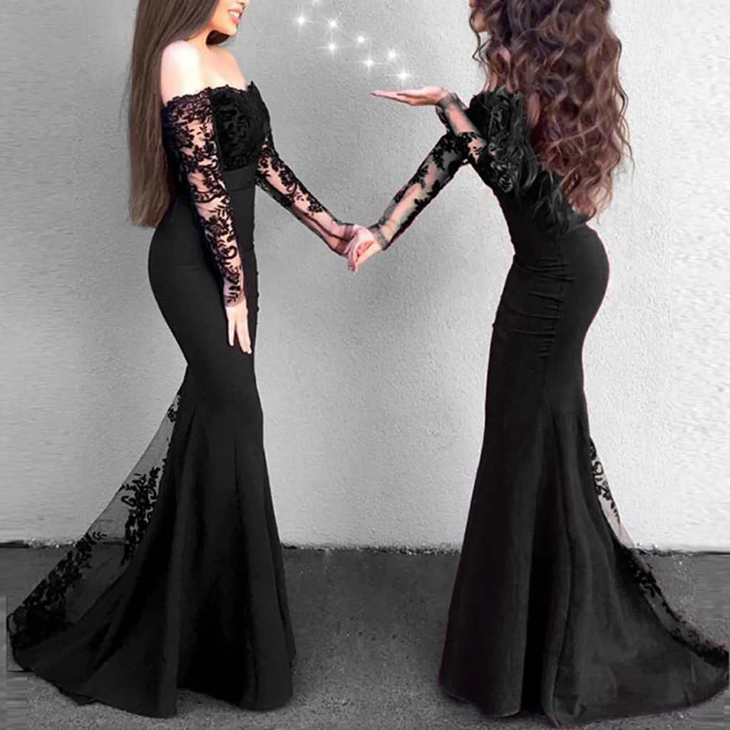 Платье женское длинное кружевное вечернее 2019 | Женская одежда