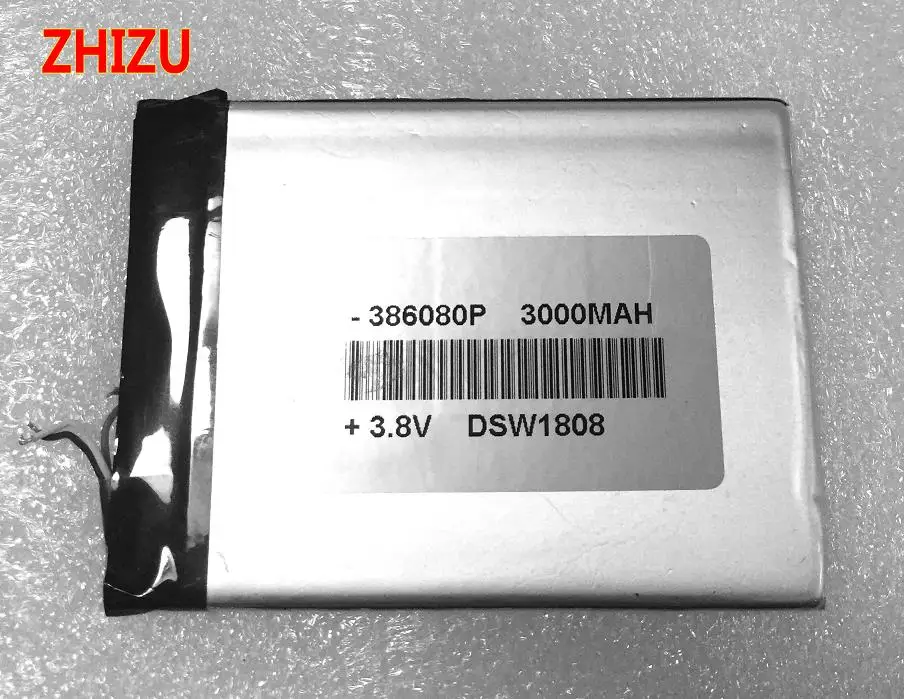 ZHIZU 386080P 3,8 V 3000mAh 3 провода перезаряжаемый литий-полимерный литий-ионный аккумулятор для китайского клона MTK S9+ andorid телефон