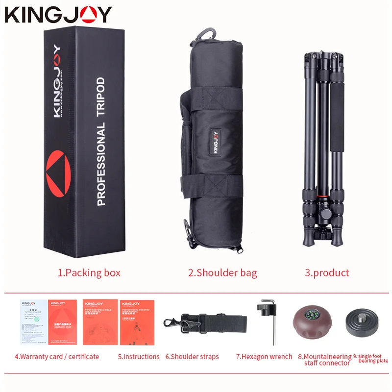 Официальный Трипод KINGJOY K2008 + Q20 профессиональный алюминиевый для камеры