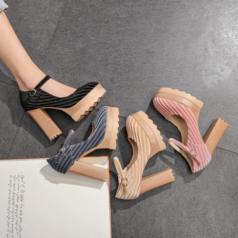 

ASUMER big size 34-42 fashion spring autumn shoes woman platform super high heels shoes buckle elegant ladies prom wedding shoes