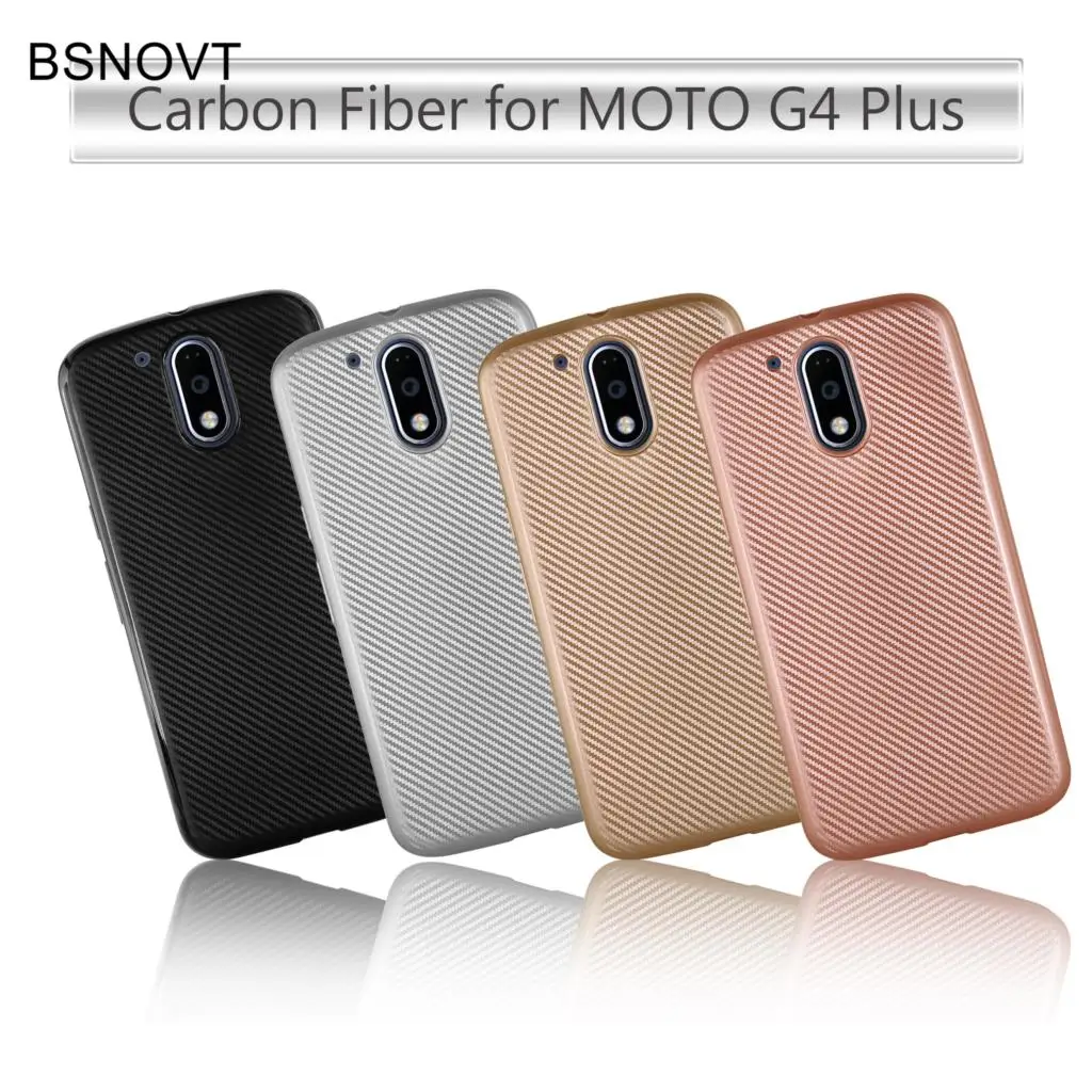 Чехол из мягкого углеродного волокна для Motorola Moto G4 Plus тонкий ударопрочный чехол