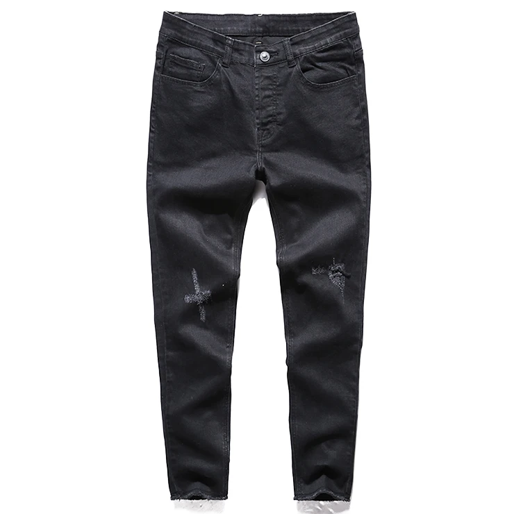 Новинка 2018 мужские джинсы рваные штаны с дырками корейский стиль повседневные