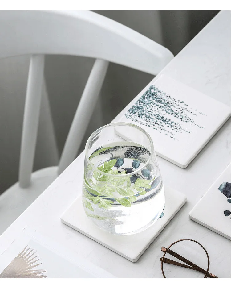 Lekoch 1 шт. Diatom mud Coaster подстаканник нескользящий коврик с подогревом кофе чай напиток подстаканники коврик листья узор для чашки
