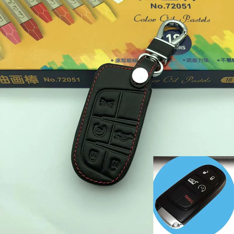Кожаный чехол для ключей Fiat/Для Jeep Cherokee Compass Patriot Dodge Journey Chrysler 300C автомобильный