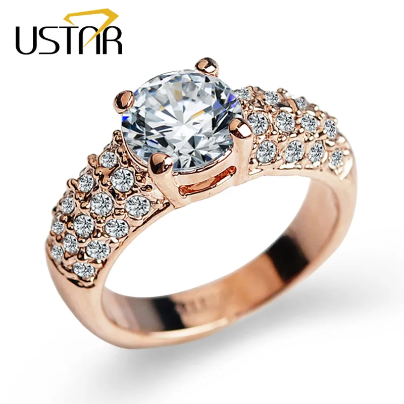 USTAR обручальные кольца с четырьмя крапанами 7 мм из циркония для женщин модные