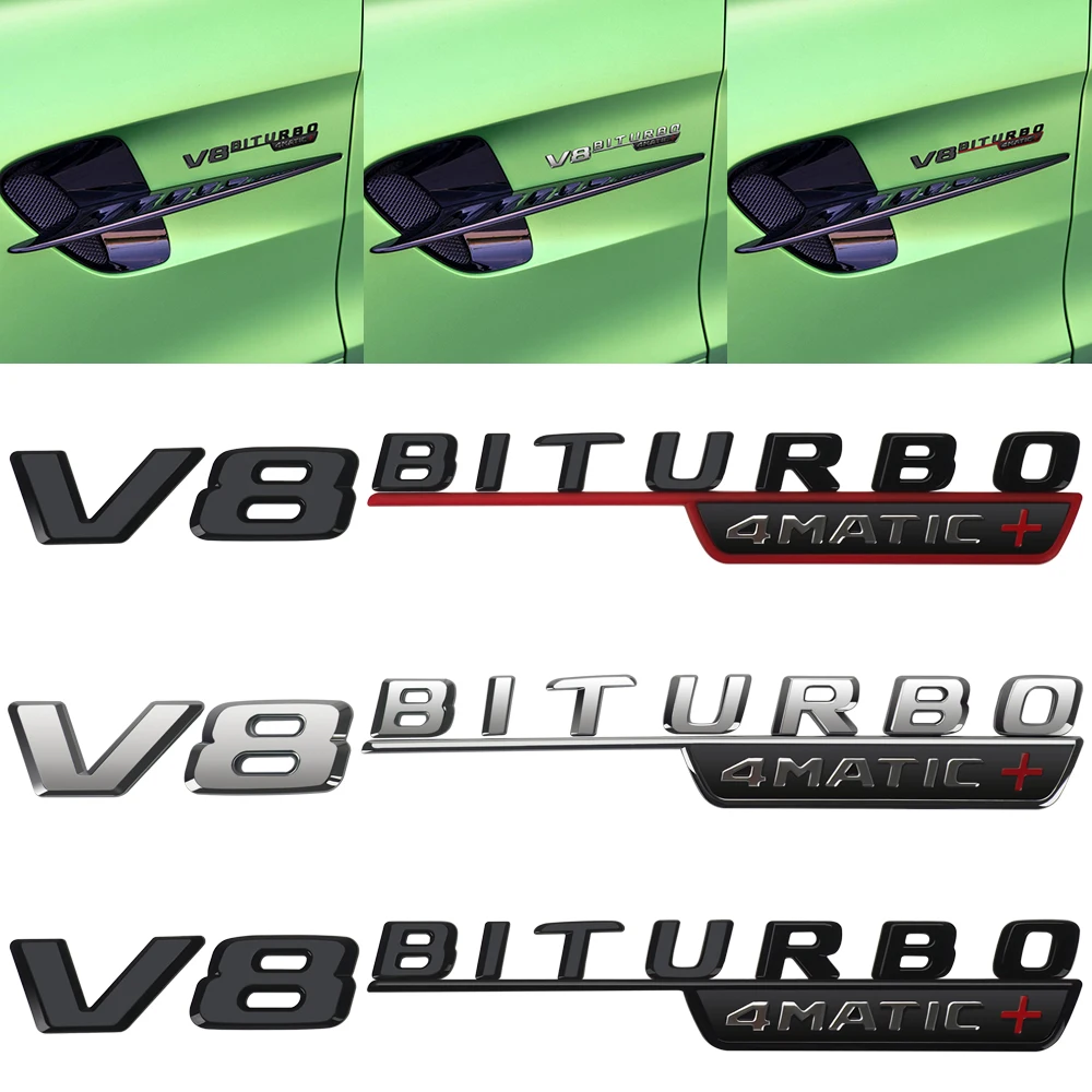 Углеродное волокно боковина крыла Стикеры для Mercedes Benz аксессуары V8 BITURBO 4matic W202 W207
