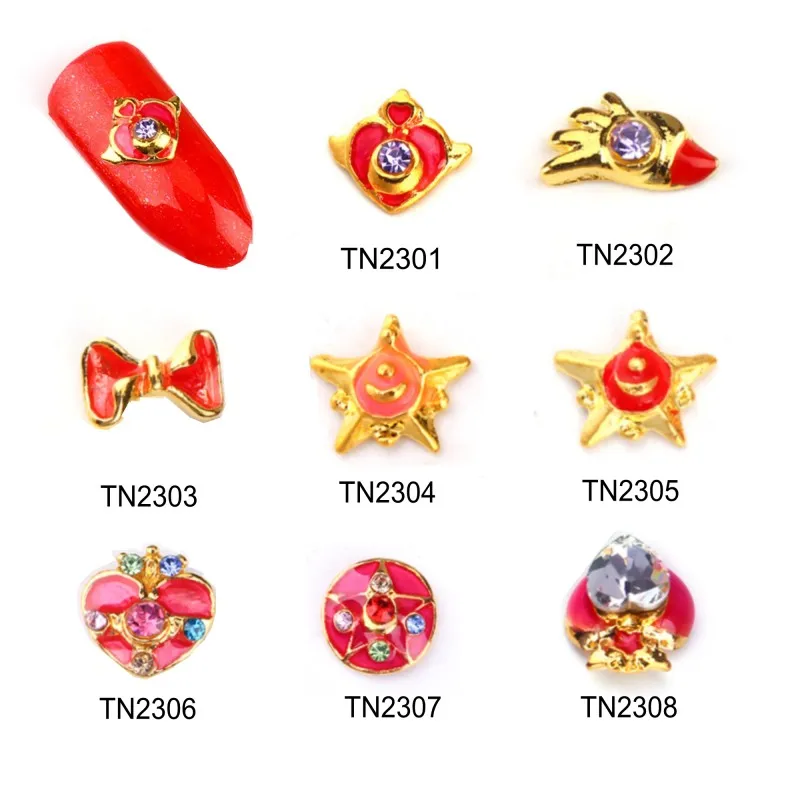 10 шт./упак. дизайн красных крыльев сердца Стразы Украшения из сплава для дизайна