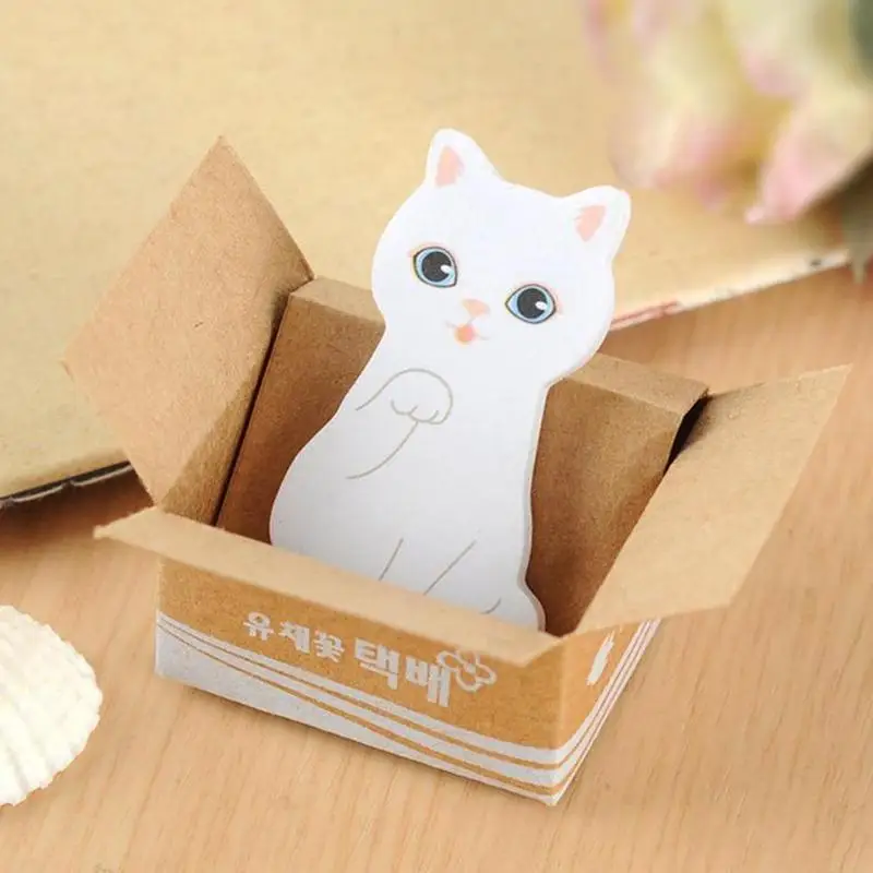 Милый картонный Кот маленький блокнот для заметок 3d Kawaii с кошкой для пишущих принадлежностей клейкая бумага для заметок, Канцтовары для школы и офиса Papelaria