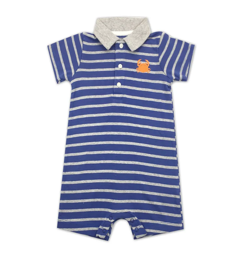 Летний стиль поло для маленьких мальчиков комбинезон с отложным воротником