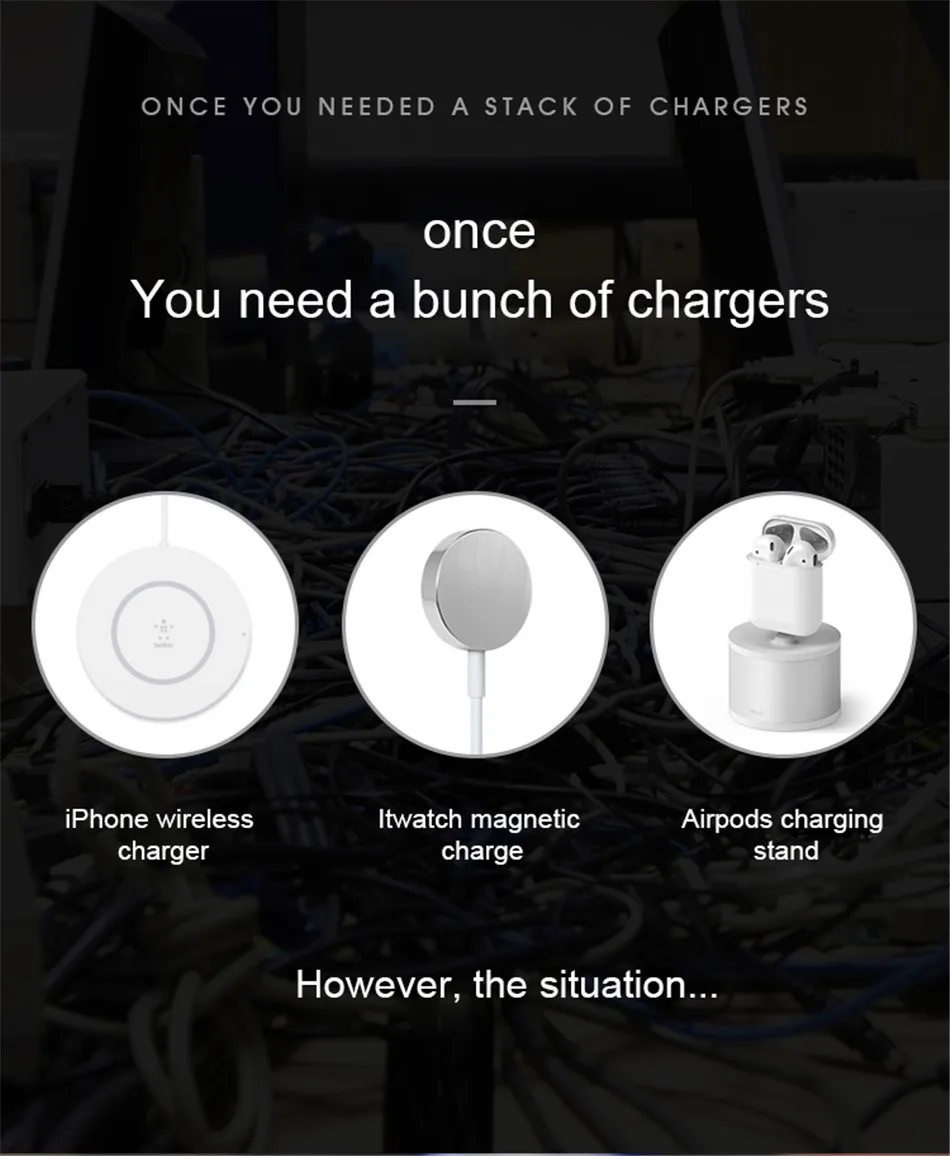 ACCEZZ 10 Вт 7,5 QI быстрая Беспроводная зарядка 3 в 1 для iphone 8 Plus X для AirPods для Apple Watch iWatch Универсальное зарядное устройство для телефона