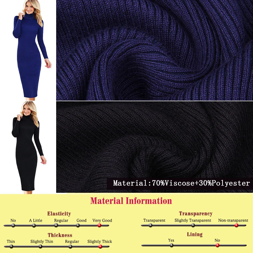 Wipalo Тонкое трикотажное платье, платье-водолазка, водолазка с длинным рукавом осень-зима