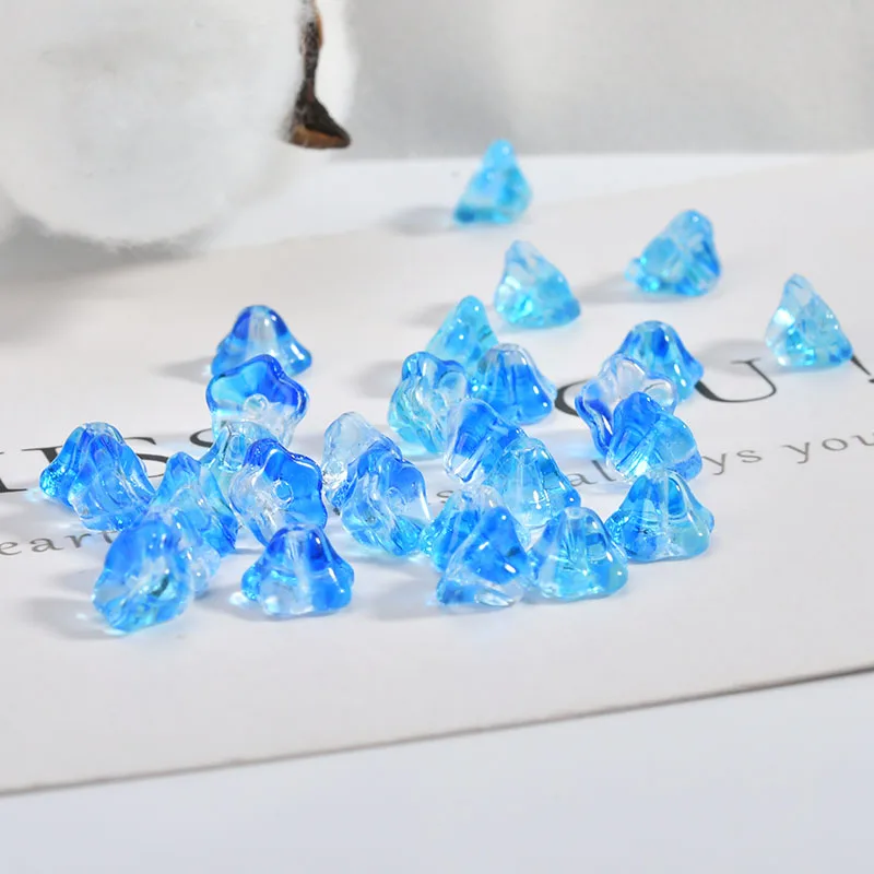 Imitation glass lotus mist trumpet flower DIY handmade earrings ear jewelry material bag antique accessories | Украшения и