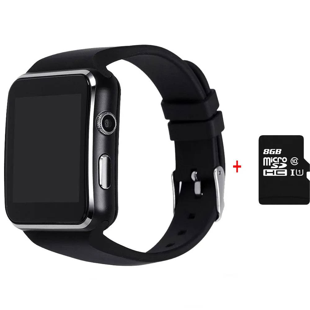 BlackWith8G Время владельца X6 плюс Bluetooth часы умные часы Поддержка sim-карты памяти соцприложение уведомления напоминание о звонках и сообщениях умные часы - Цвет: BlackWith8G