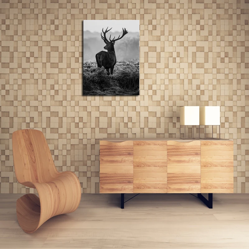 Framed 1 Panels Artwork High Quality Modern Wall Art On Canvas Animal Oil Painting Deer Hang Pictures Room Decor | Дом и сад