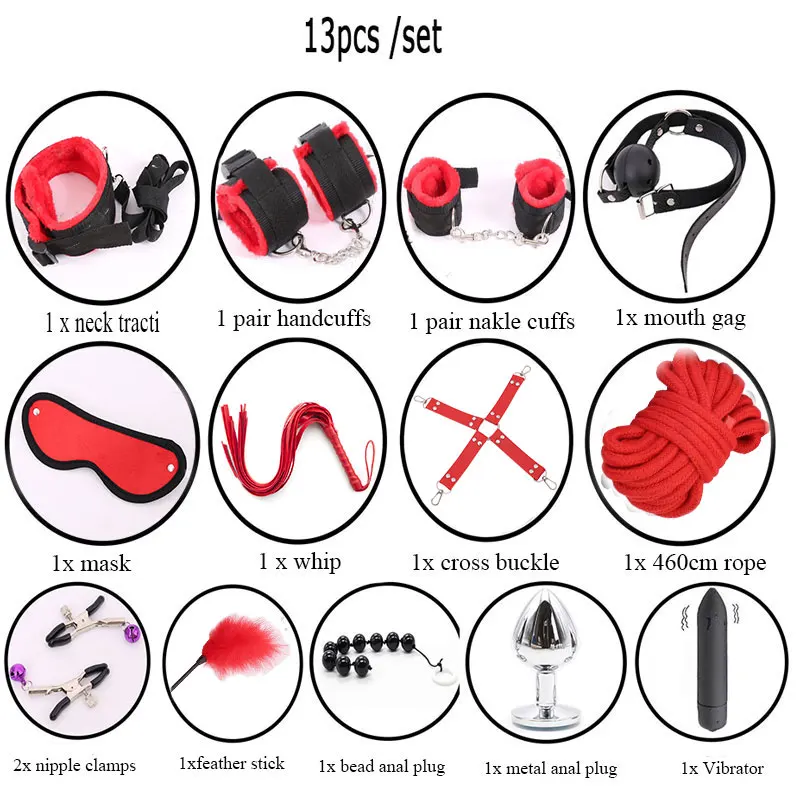 13 шт. нейлоновый БДСМ набор металлический анальный штекер и Вибратор Интимные