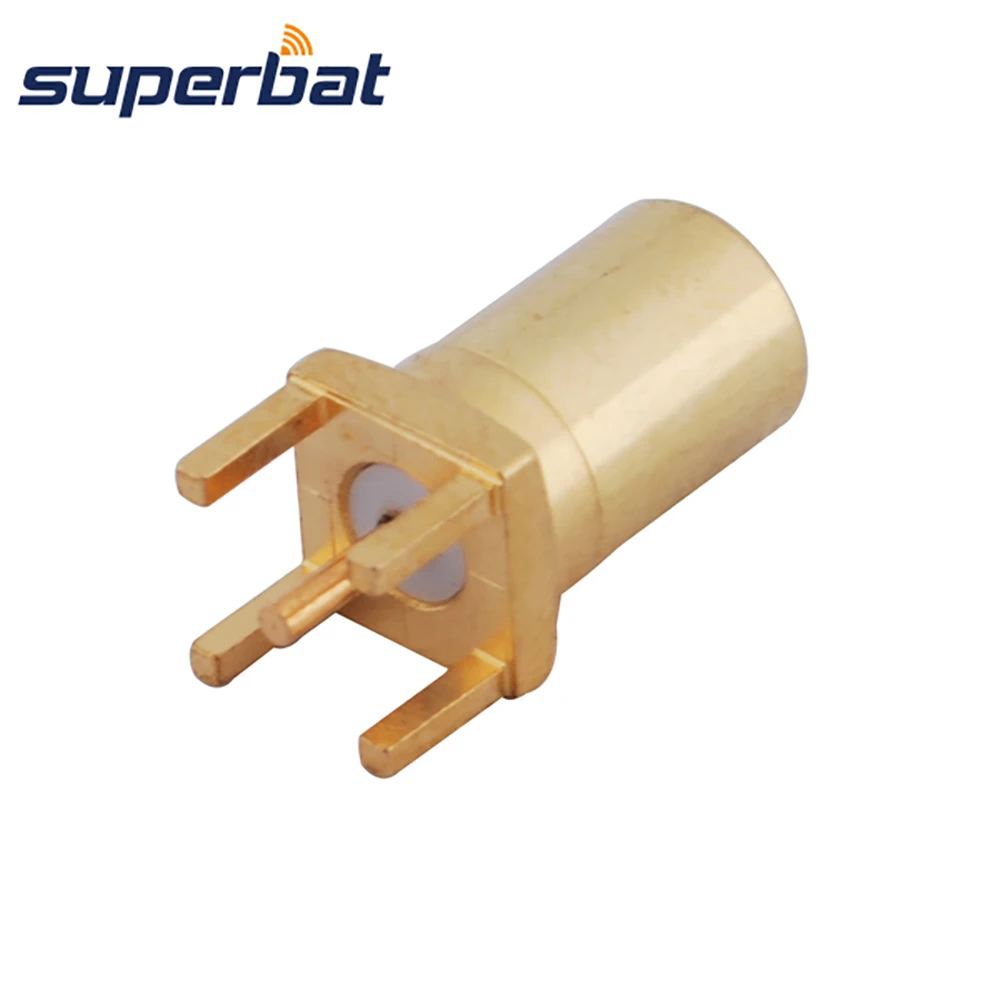 Superbat SMB Female Center Solder thru hole PCB Mount Straight 50 Ohm RF Coaxial Connectors