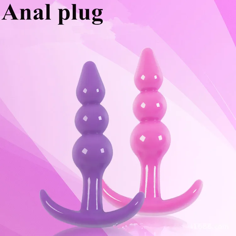 2015 NEW Silicone Anal Toys Men Women Butt Plug Jelly Dildo Real Skin Feeling Adult Sex Toy |