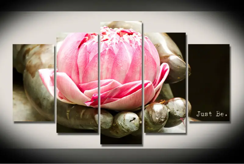 

HD Print 5 pcs buddha lotus flower canvas wall art painting art picture home Decor Canvas Art Print Painting on canvas /PT0801