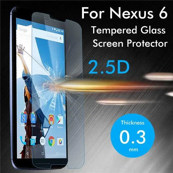 2.5D Закаленное стекло для Google Nexus 6 Высококачественная защитная пленка