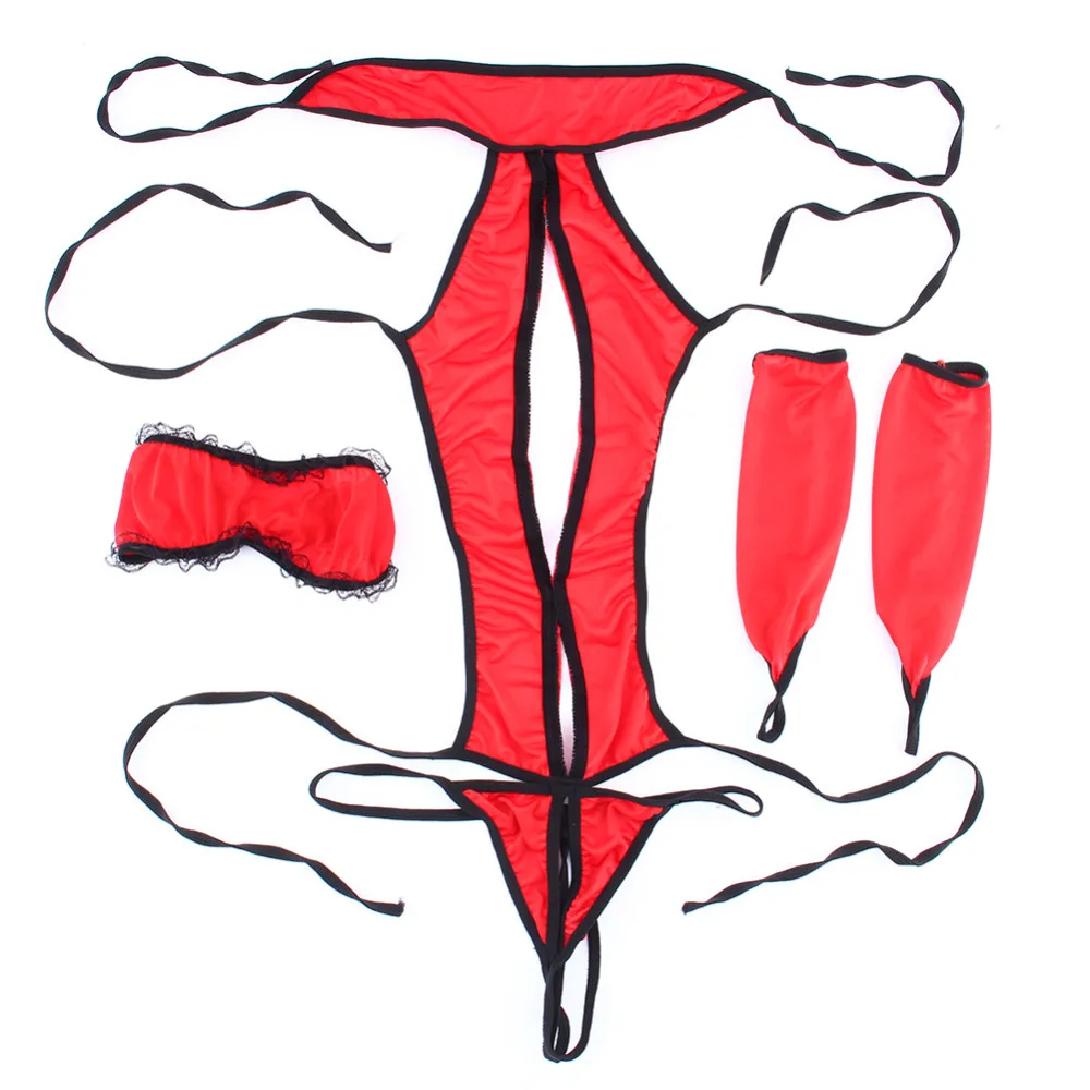 Сексуальное нижнее белье комбинация полупрозрачное платье с открытой спиной