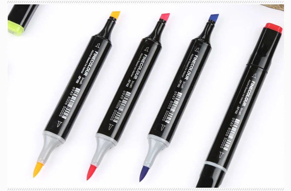 Finecolour EF102 двухсторонняя 72 цвета Кисть ручка искусство маркеры профессиональные для искусства эскиз окраска живопись манга и дизайн