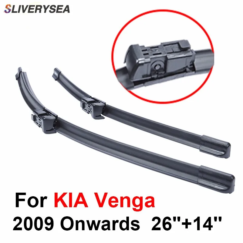 SLIVERYSEA переднее и заднее лезвие стеклоочистителя Без Рычага для Kia Venga 2009 OnwardsHigh