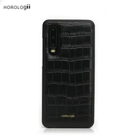 horologii luxury black italian leather with embossed croco pattern for huawei p40 phone covers dropship custom name