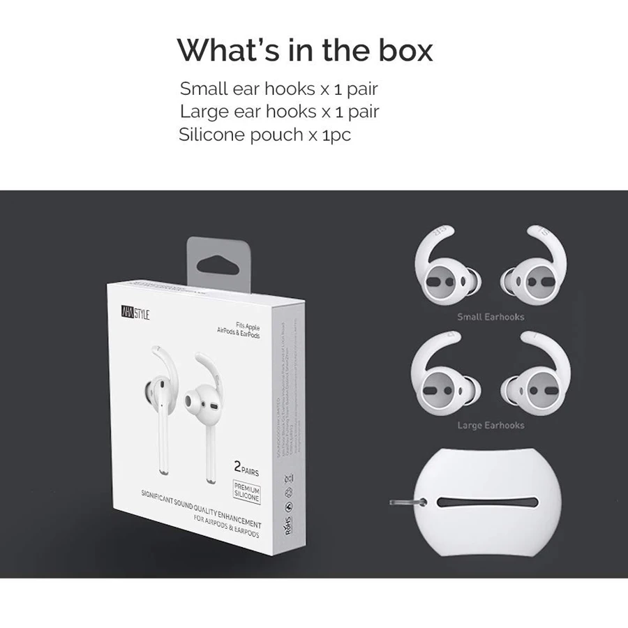 2 пары ушных вкладышей для Apple Airpods, силиконовый чехол для наушников, чехол для хранения наушников Airpods, аксессуары для наушников