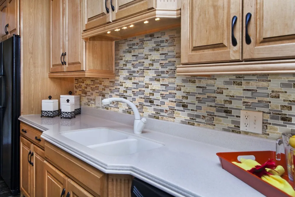 Vividtiles самоклеющаяся 3D Наклейка на стену DIY Кухня Ванная виниловая кожура и палка микс коричневый мрамор мозаика плитка-1 лист