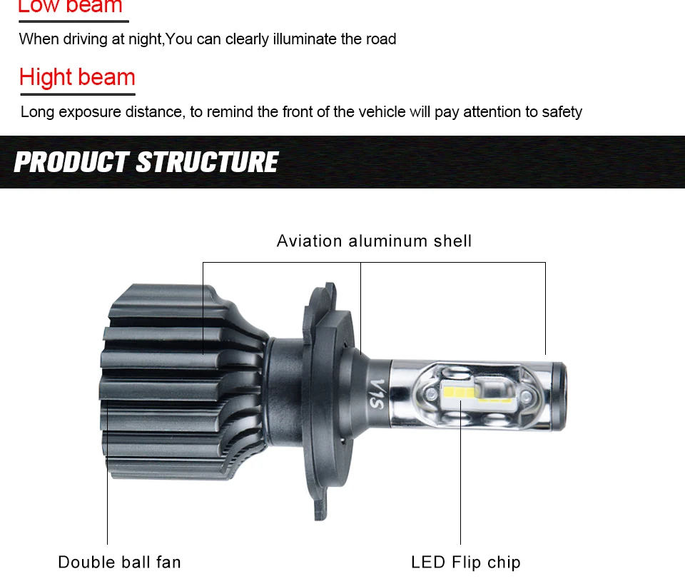 Светодиодный фонарь 72 Вт H4 H7 H11 9005/9006 H1 светодиодный phare De Voiture Ampoules 12000LM 6500 K 12 в 24 В tout-en-un Auto Phare kits