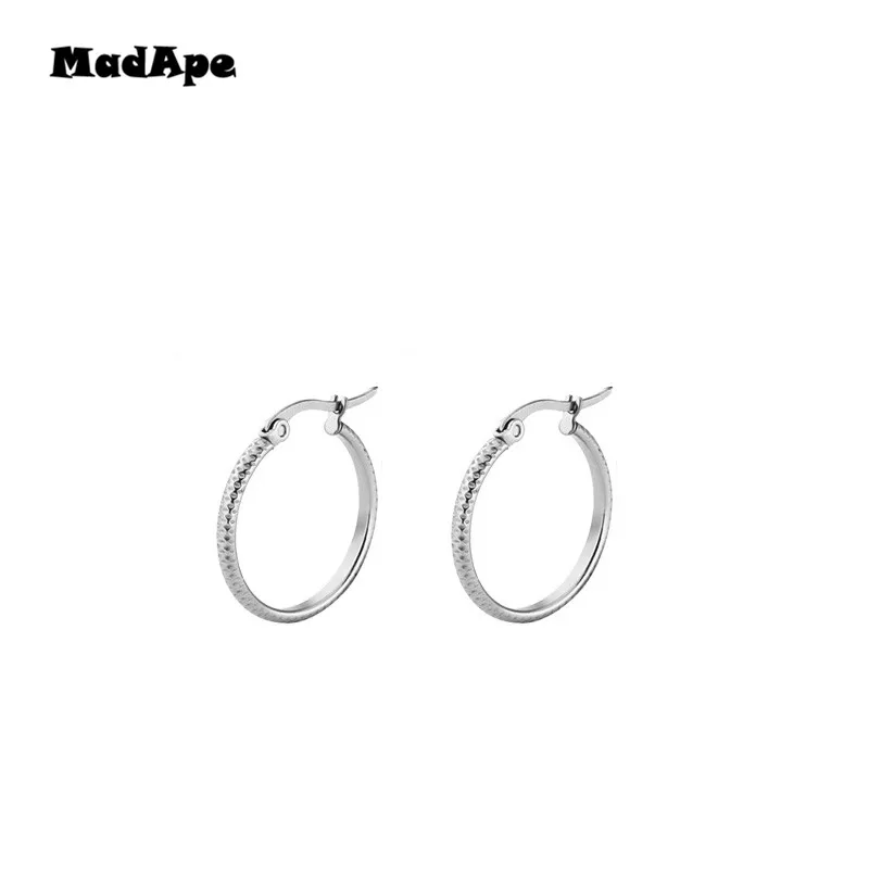 Лидер продаж 2019 классические модные женские серьги кольца MadApe из нержавеющей