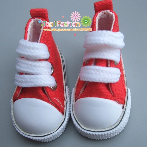 Free Shipping One pair 5 cm Canvas Shoes For BJD Doll Fashion Mini Toy Shoes Bjd Doll Shoes for Russian Doll Accessories images - 6