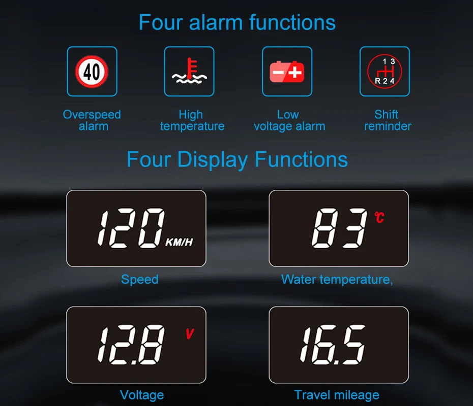 Junsun A100 автомобилей HUD Head Up Display OBDII OBD2 спидометр автомобиля скорость проектор на