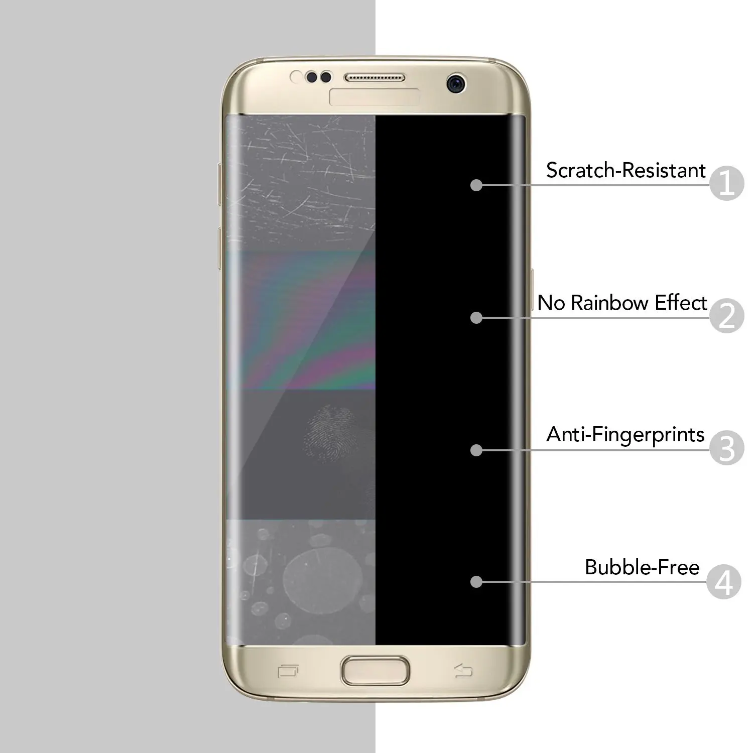 Wolfsay стекло для Samsung Galaxy S7 Edge закаленное 3D изогнутая полноэкранная Защитная