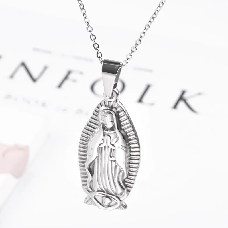RIR Our Lady кулон «Гваделупа» нержавеющая сталь католические украшения Девы Марии золото серебро ожерелье для религиозного ожерелье s подарок