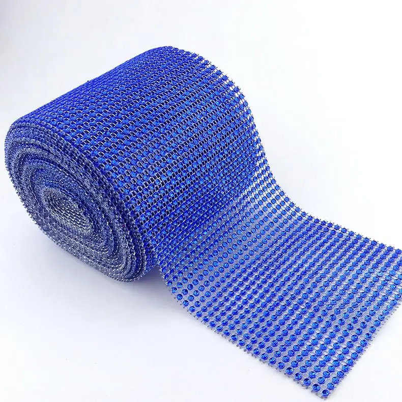 Dark Blue JUNAO, 10 ярдов, черные прозрачные розовые пластиковые стразы, ткань для шитья, Алмазная сетка, стразы, окантовка, кристальная аппликация для рукоделия - Цвет: Dark Blue