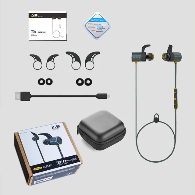 Yellow With Box Двойная Батарея Bx343M беспроводная Bluetooth гарнитура складные наушники стерео аудио IPX5 водонепроницаемые наушники с микрофоном - Цвет: Yellow With Box