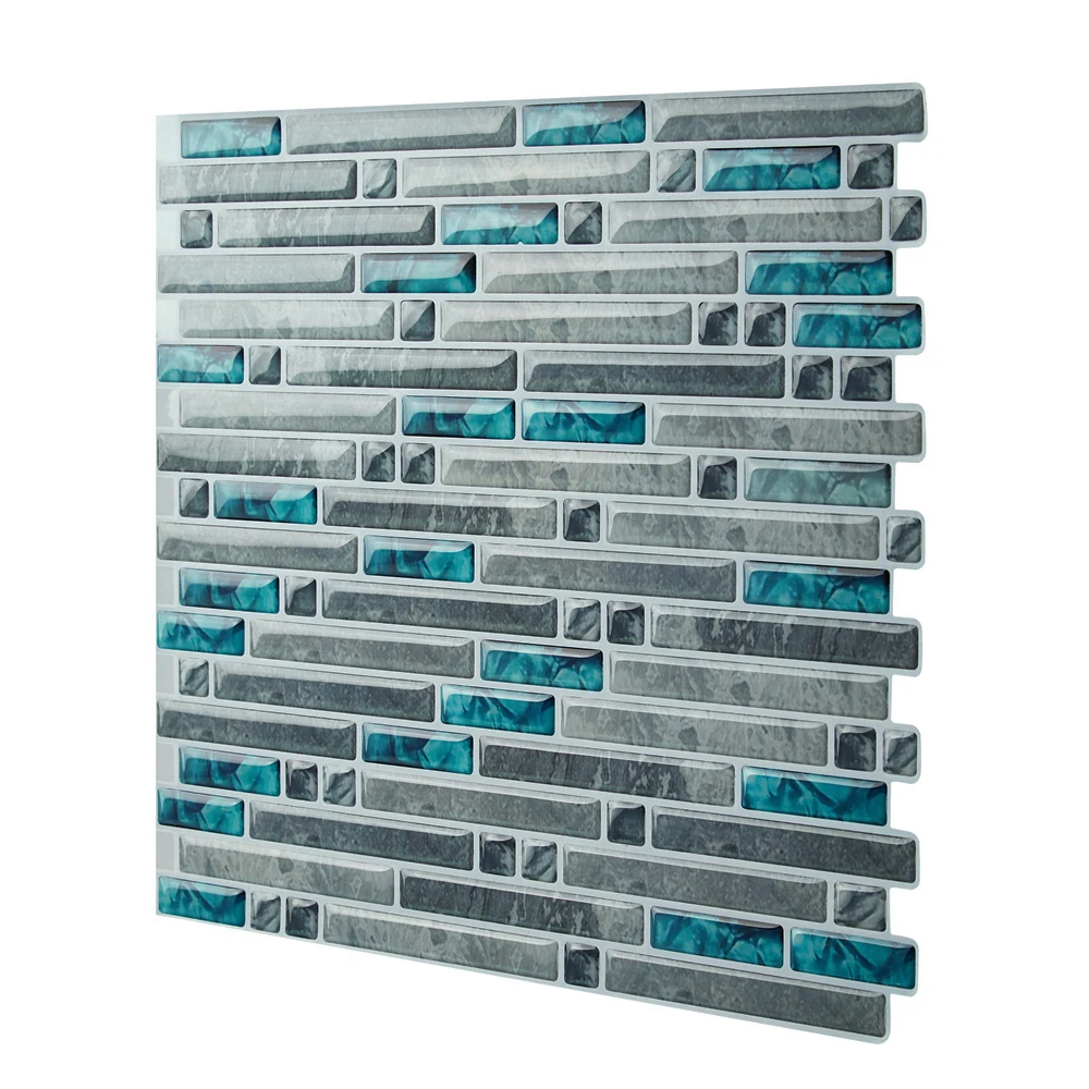 6Pieces/Lot Kitchen Bathroom 3D Waterproof Self Adhesive Mosaic Wall Decal Sticker Peel and Stick Backsplash Vinyl Tiles