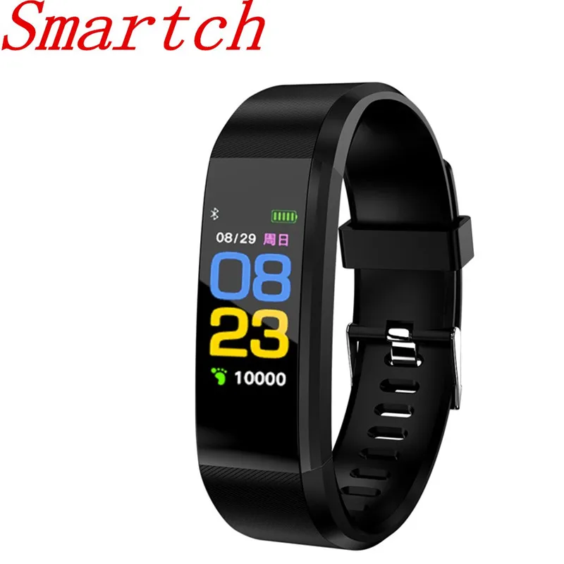 Smartch ID115HR плюс смарт браслет монитор сердечного ритма шагомер Фитнес трекер