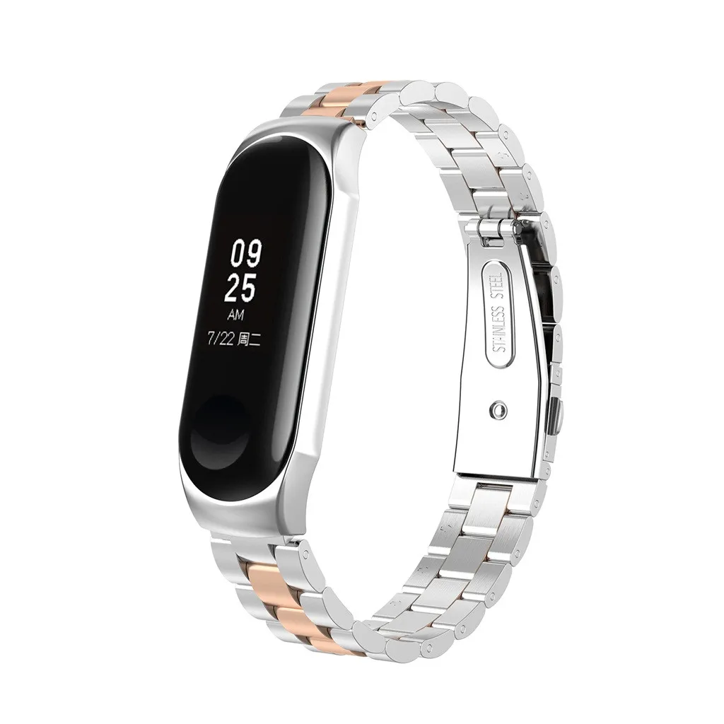 Сменный ремешок из нержавеющей стали для Xiao mi Band 3 mi band Band 3 Роскошные Металлические Полосы деловые стильные ремни