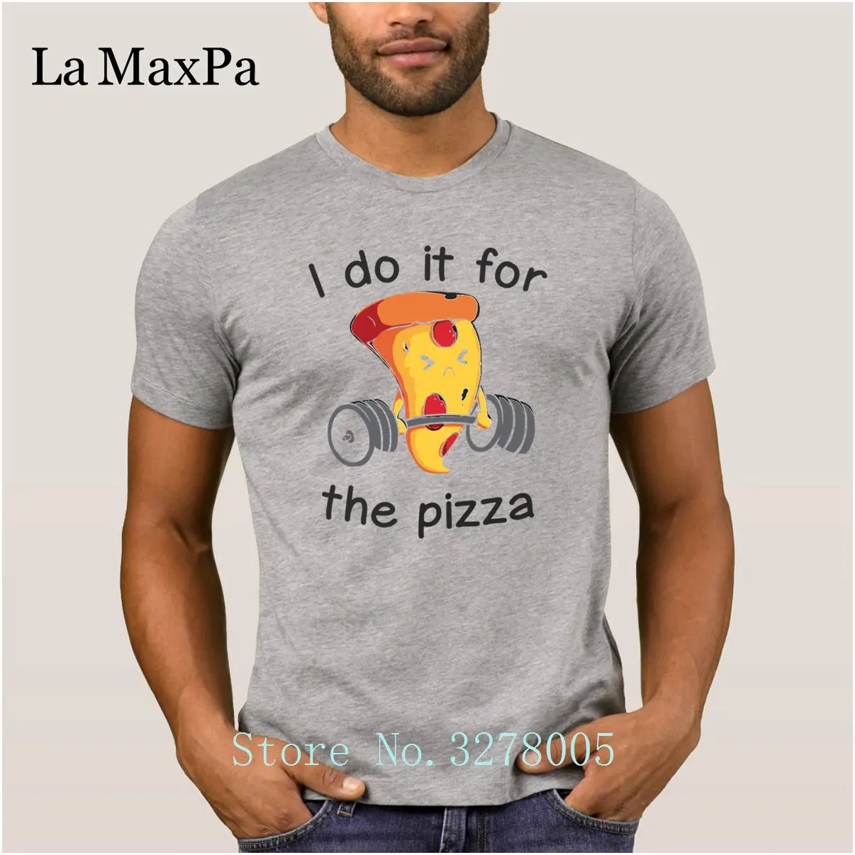 La Maxpa Make Custom Art Футболка I Do It For The Pizza Мужская футболка против морщин плюс размер 3xl
