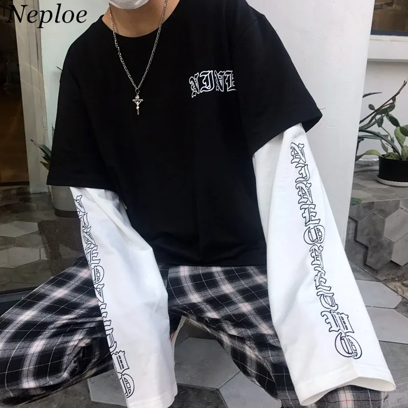 Neploe Harajuku поддельные два предмета свитшоты 2019 новый принт худи с надписью