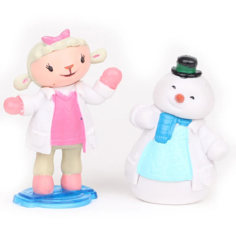 Skyleshine 5 шт./лот Doc McStuffins Клиника Doc Girl Lambie ягненок Дракон Снеговик Бегемот Набор фигурок Gir игрушка S6262