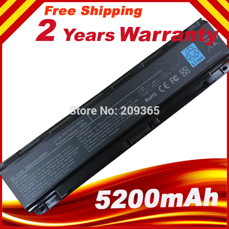 

5200mAh Battery For Toshiba PA5023U-1BRS PA5024U-1BRS PA5025U-1BRS PA5026U-1BRS Satellite P855D P870 P870D P875 P875D R945