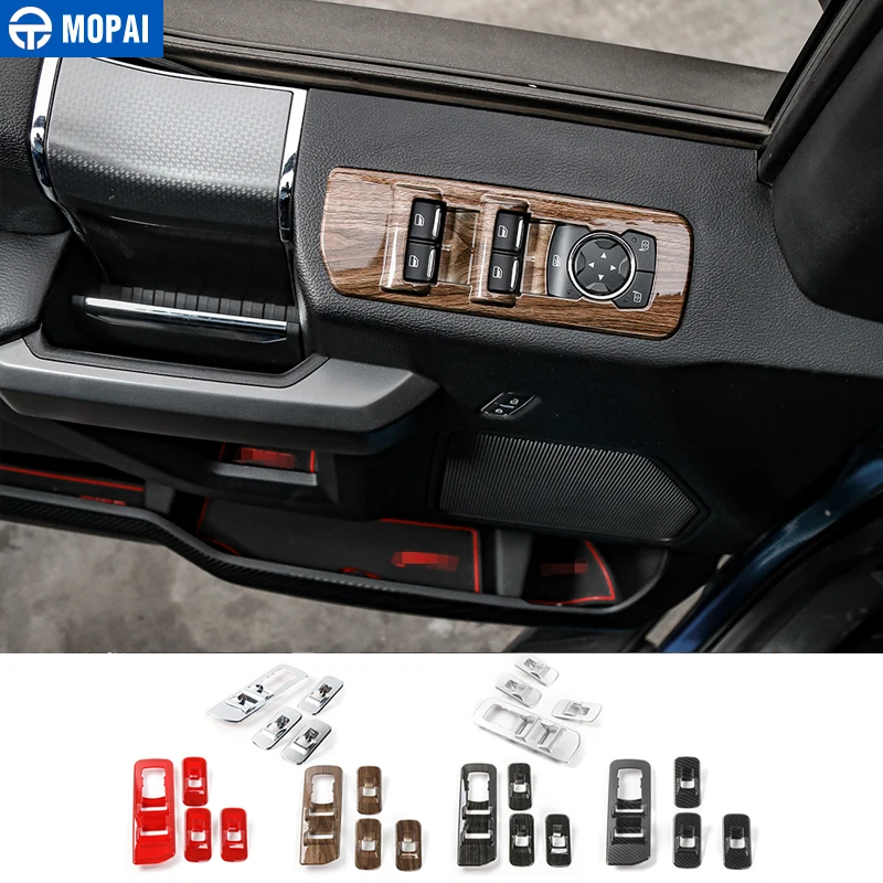 

MOPAI ABS Car Interior Window Lift Panel Button Decoration Cover Frame Stickers For Ford F150 2015 up Car Styling