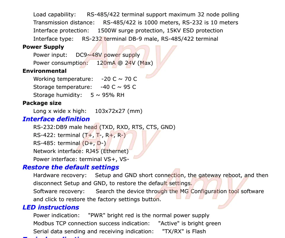 ADM-5850G промышленный Шлюз Modbus, MODBUS RTU/ASCII к Modbus TCP, поддержка последовательного порта ПЛК