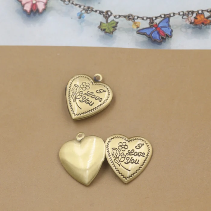 18*22 мм 10 шт. фоторамка с надписью I LOVE YOU медальон медь античная бронза кулон разных