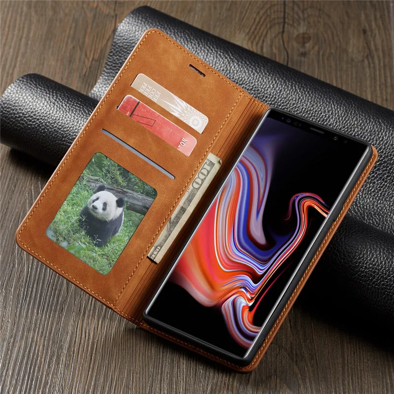 Чехол для Samsung Galaxy Note 9 S9 S8 Plus Роскошный кожаный флип кошелек с отделением карт