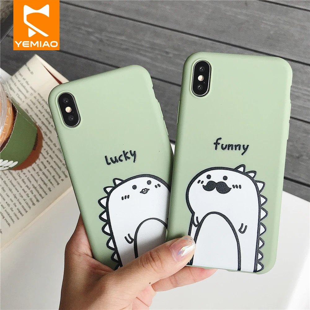 Милый силиконовый чехол для телефона iPhone X XS Max XR 10 матовый с мультяшным рисунком 6