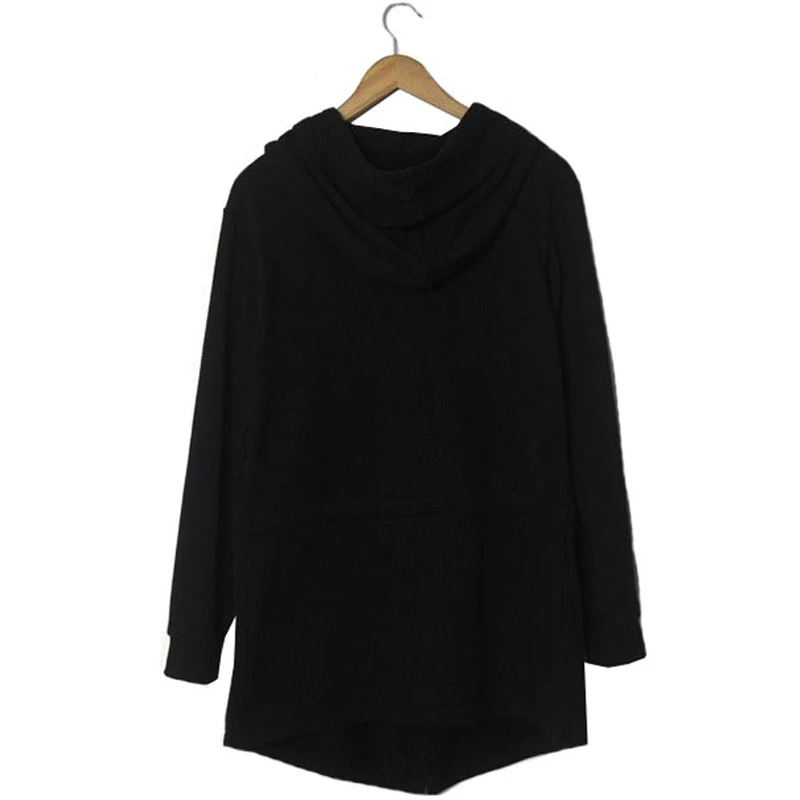 Хит 2016 Весенняя модная новинка черный плащ с капюшоном Мужская Уличная одежда